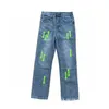 Jeans mode lösa smala fit casual mode jeans europeiska lila jeans smala mager maskulina turer raka byxor smala gata hiphop tvättade raka byxor