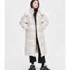 Kvinnor Down Parkas Women Parka Mid Length Black Jacka Baggy Winter Waterproect Warm Duck Feather Female Hooded Puffer Coat Bubble Outwear 231017