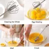Semi-automatic Mixer Beater Manual Self Turning 304 Stainless Steel Whisk Hand Blender Egg Cream Stirring Kitchen Tools