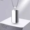 Pendant Necklaces Vnox Men's Free Engraving Stainless Steel Dog Tag Pendant Necklace Backside Custom Personalized Gift for Him JewelryL231017