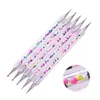 5pcs / Set UV Gel Peinture Dessin Nail Art Dotting Pen Acrylique Caviar 2 Way Brosse Salon Décorations Manucure Outils Kit F1676 Lfdtq Tcncs