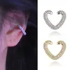 1pc finto piercing cuore orecchini a clip femminile delicato zircone fibbia polsino orecchio cartilagine per le donne gioielli di moda