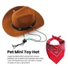 Abbigliamento per cani Costume a tema cowboy Elegante set occidentale Cappello traspirante Sciarpa regolabile Divertente Halloween per cani