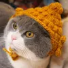 Vêtements pour chiens fait à la main bouddha chapeau chat casqueur doux mignon imitation fils robe up po accessoires pour animaux de compagnie