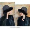 Hats Big Fluffy Imitation Hair Bucket Hat For Women Luxury Plush Warm Winter Thicken Cold Snowy Day Panama Cap