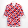 Men's Casual Shirts British Flag Street Shirt Male United Kingdom Spring Retro Blouses Long Sleeve Printed Oversized Clothes