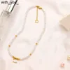 NOWOŚĆ 23SS Women Gold Phed Pearl Naszyjniki Choker Wiselant Oświadczenie Moda Women Naszyjnik