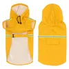 Dog Apparel FunPets 1pc Pet Raincoat Rain Cape Reflective Pocket Clothes PU Leather Waterproof Supplies