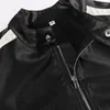 Chaquetas de mujer 2023 Y2k Rayas PU Cuero Cremallera Negro Punk Moda Gótica Abrigo Streetwear Vintage Otoño Invierno Harajuku Outwear