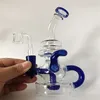 Em estoque, bongos de vidro rosa Dab Rigs Recycler de queimador de óleo para cachimbo de água de vidro de cachimbo de vidro Shisha Acessórios para fumantes com tigela de vidro de 14 mm