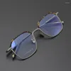 Lunettes de soleil Cadres Classique Pure Titanium Square Hommes Lunettes De Luxe Prescription Lunettes Femmes Haute Qualité Rétro Vintage Lunettes