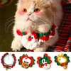 Vêtements pour chiens Collier pour animaux de compagnie Bavoirs de Noël Chat Bow Tricoté Chiens Harnais Écharpe Accessoires de costumes de Noël pour petites fournitures moyennes