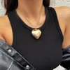 Chaînes coeur pendentif collier ras du cou longue chaîne amour fête femmes Chocker