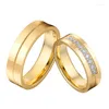 Wedding Rings Wholesale High Quality 2PCS Couple Pair Sets For Men And Women Lover' Alliances Stainless Steel Ring Marriage