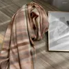 Шарфы 2023, женский утолщенный шарф в британском стиле, осенне-зимний клетчатый теплый кашемировый прямоугольный шаль с кисточками
