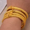 24K Bangles 4st Set Armband Ethiopian Gold Color for Women Bijoux Femme African Mellanöstern Dubai Halloween Jewelry 220124205H
