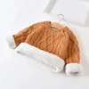 Пуловер на осень-зиму, детские свитера для маленьких мальчиков и девочек, шерстяной пуловер с героями мультфильмов, детский теплый свитер для малышей, пальто, кардиган, утепленная верхняя одежда 231017
