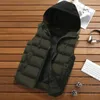 Gilet da uomo addensare gilet invernale impermeabile caldo senza maniche giacca da uomo moda gilet casual con cappuccio autunno maschile