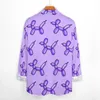 Chemises décontractées pour hommes Chemise ballon violet Abstrait Animal Printemps Esthétique Blouses graphiques Manches longues Mode Surdimensionné Top Idée cadeau