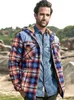 Mens Suits Blazers Custom Shirts for Men Fleece Thick Warm Hooded Plaid Pure Cotton Military Casual Fashion Hand Made Chemise Homme 231016