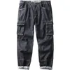 Mäns jeans Idopy Men's Cargo Jeans Hip Hop Street Style Loose Fit Multi Pockets Plus Size Size Denim Pants Byxor för hipster 29-42 231013