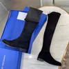 SW 5050 Designer Botas femininas saltos baixos coxa botas de alta qualidade estiram sapatos de camurça falsa mulher avenida stuart avenue city bota de joelho weitzman