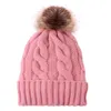 Hiver polaire doublé femmes chapeau plus épais bonnets Pom fourrure boule tricoté casquette filles Bonnet chapeaux polaire doublé plus chaud Bonnet casquette décontractée