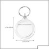 Key Rings Key Rings 100Pcs Po Keychain Circar Transparent Blank Acrylic Insert Picture Frame Keyring Holder Diy Spli Keychainshop Dh0U Dhefo