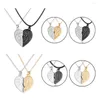 Pendant Necklaces Fashion Angel Wing Character Stick Figure Boy Girl Magnet Necklace For Couple Women Trendy Heart Clavicle Chain Jewelry