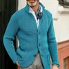 Hommes mélanges automne hiver pull hommes tricoté costume affaires décontracté chaud à manches longues Cardigan manteaux mâle mode bouton bleu marine chandails 231016