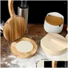 Autres ustensiles de cuisson Outils de cuisson en bois Manuel Pâte Presse Rouleau Maïs Tortilla Dumpling Peau Bun Moule Cuisine Cuisson Pâtissier Rond Dhyak