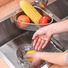 Drains Kitchen Sink Drain Basket Stainless Steel Triangle Sink Strainer Food Vegetables Peel Egg Filter Storage Rack Kitchen Organizer 231013