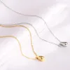 Collane con ciondolo Cazador Collana a goccia minimalista per le donne Catene con collo a cupola spessa lucida in acciaio inossidabile lucido Regalo di gioielli di moda