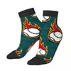 Meias masculinas Fire Baseball Ball Curto Único Casual Respirável Tornozelo Adulto