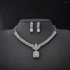 Necklace Earrings Set 2023 Trendy Silver Color Korean Women And Party Gift Jewelry Bulk Sell Christmas E008-X008