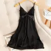 Dames Nachtkleding Jurk Nachthemd Satijnen Nachtkleding Nachtjapon Homewear Lingerie Vrouwelijke Kanten Sexy Jurk Chemise Zomer Dames Dressing