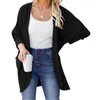 Giacche da donna Autunno e inverno Cardigan solido Cappotto lungo in cialda con scialle lavorato a maglia Cappotti da donna slim fit moda