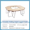 Camp Furniture Outdoor Solid Wooden Surround Table Aluminium Barbecue Campfire Camping Foldable Multifunctional Splicing