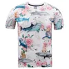 T-shirts 3D Joli T-shirt Hommes femmes été hauts t-shirts chemise impression 3D belles roses fleurs requin marque 3d t-shirt Asie grande taille225l