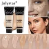 Julystar 6 couleurs maquillage visage fond de teint hydratant mat contrôle de l'huile liquide, imperméable, anti-transpiration et correcteur de maquillage fond de teint liquide