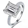 2020 Emerald Cut 3Ct Lab Diamond Ring 925 Sterling Silver Jewelry Comply Band Band Band for Women Bridal Party Accessory178K