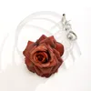 Choker Retro Elegant Gothic Big Rose Flower Clavicle Chain Necklace For Women Wed Bridal Adjustable Belt Y2K Jewelry Accessories