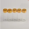 14 ml Mini-Glasflaschen, Aluminiumschraube, goldene Kappe, transparent, klare Flüssigkeit, Geschenkbehälter, Wunschflasche, Hochzeitsgläser, 100 Stück, gute Menge, Klole