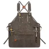 Schorten Duurzame goederen Heavy Duty unisex canvas werkschort met gereedschapszakken Gekruiste rugbanden Verstelbaar voor houtbewerking Schilderen 231017