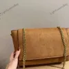 Nouvellement arrivé concepteur femmes Loulou Puffer daim Messenger sac France marque en cuir bandoulière sac à main dame double chaîne sangles sacs à main d'épaule 231017