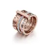 Lyxig designer för Woman Ring Zirconia Engagement Titanium Steel Love Wedding Rings Silver Rose Gold Fashion Smycken gåvor WOM289H