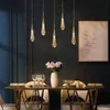 Creative Water Droplet Pendant Lamp Luxury Crystal Suspension Light Living Dining Bedroom Hotel Cafe Hanging Ceiling Chandelier