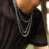 Naszyjniki wiszące rozdzielne 3 warstwowe koraliki i połączone łańcuchy dla mężczyzn modne Lucky Kości Naszyjnik 2023 Biżuteria mody Mężczyzna