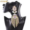 Charm Cuier Dazzling17cm Rhinestones SS28 Long Tassel Clip on Earring For Women Jewelry Crystal Ab Big Size Accessories for Drag Queen 231016