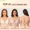 Maternity Intimates MOMANDA Nursing Bra Lace Sexy Breastfeeding Maternity Wirefree Padded Lactation Cute Women's Bralette for Pregnant LingerieL231017